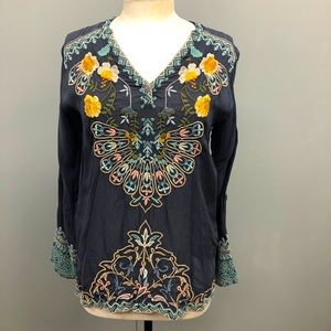 Johnny Was Jade Blouse Boho Style Embroidery Brand New w/ Tags